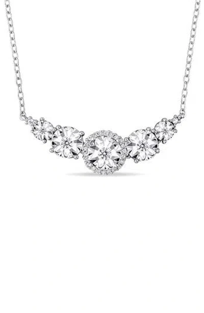Delmar Diamond Five-stone Flower Pendant Necklace In Metallic