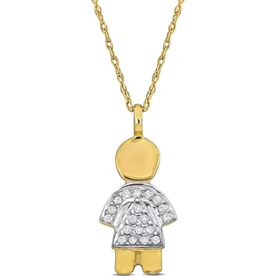 Delmar Diamond Girl Charm Pendant Necklace In Gold
