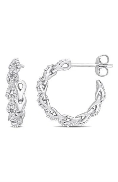 DELMAR DELMAR DIAMOND HOOP EARRINGS