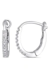 Delmar Diamond Oval Link Hoop Earrings In Silver