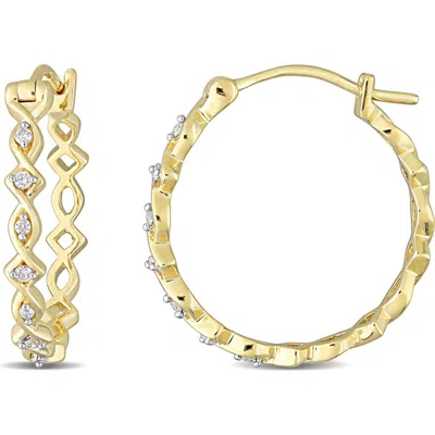 Delmar Diamond Hoop Earrings In White