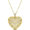 Delmar Diamond Lace Heart Pendant Necklace In Gold