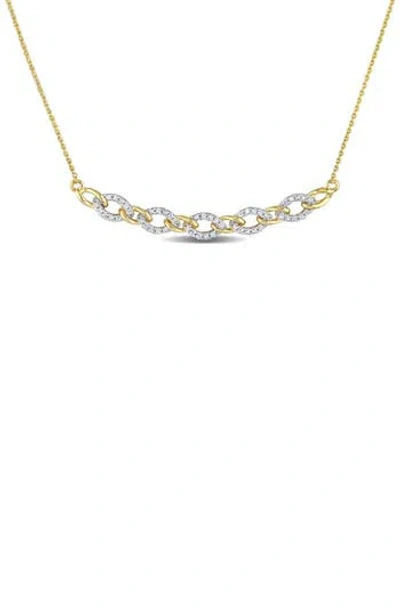 Delmar Diamond Oval Link Necklace In White