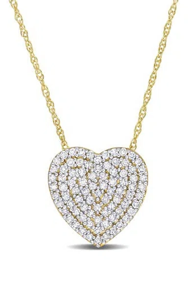 Delmar Diamond Pavé Heart Pendant Necklace In Metallic
