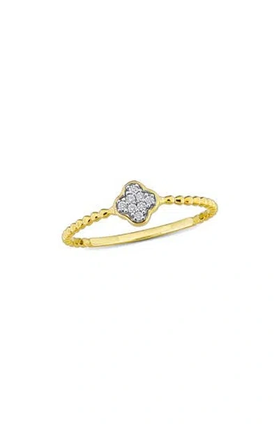 Delmar Diamond Quatrefoil Ring In Gold