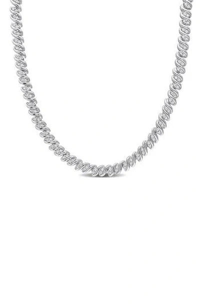 Delmar Diamond S Link Tennis Necklace In Neutral