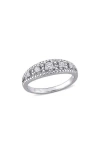 Delmar Diamond Semi Eternity Ring In White Gold