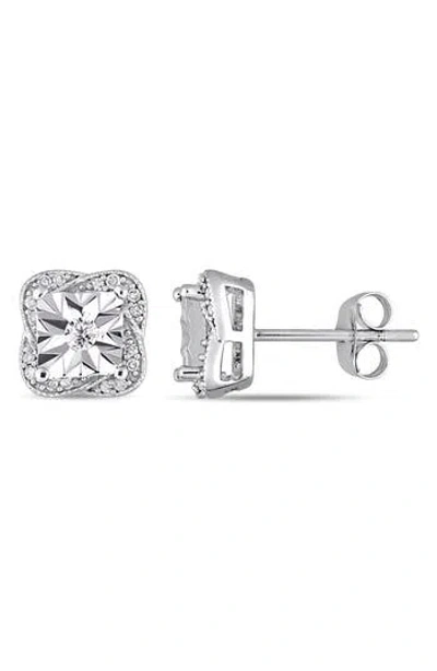 Delmar Diamond Stud Earrings In Neutral