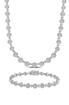 Delmar Diamond Tennis Necklace & Bracelet Set In Multi