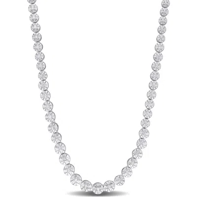 Delmar Diamond Tennis Necklace In White