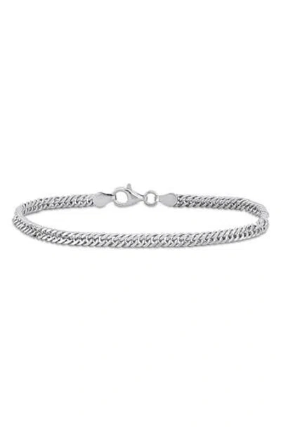 Delmar Double Curb Link Chain Bracelet In Silver