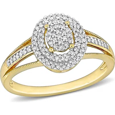 Delmar Double Halo Diamond Ring In Gold