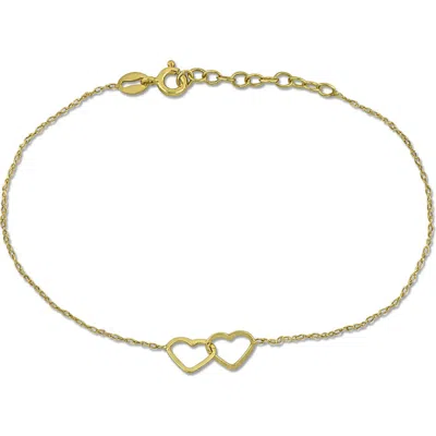 Delmar Double Heart Bracelet In Gold