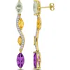 Delmar Drop Earrings In Multi/ Amethyst