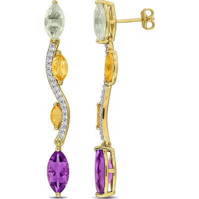 Delmar Drop Earrings In Multi/ Amethyst