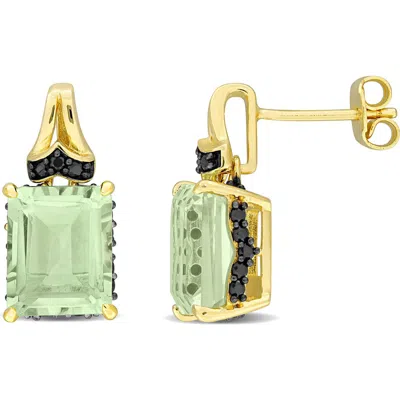 Delmar Emerald-cut Green Quartz Stud Earrings