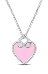 Delmar Enamel Heart Pendant Necklace In Pink