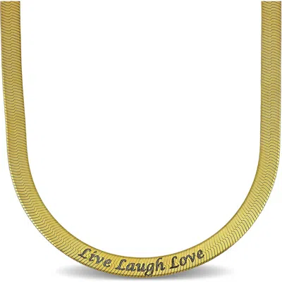 Delmar Engraved Herringbone Chain Necklace In Gold