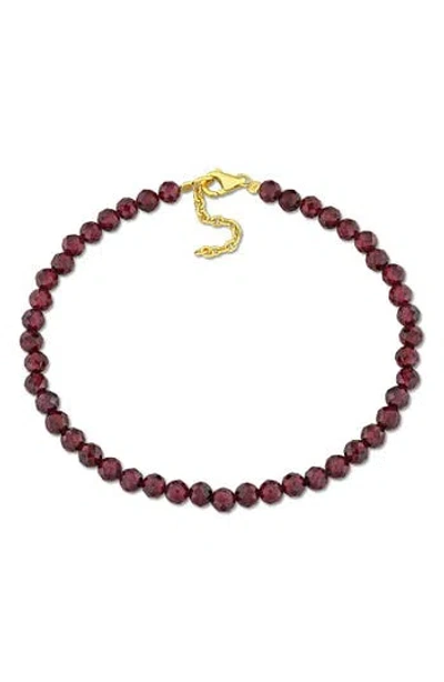 Delmar Faceted Beaded Bracelet In Burgundy