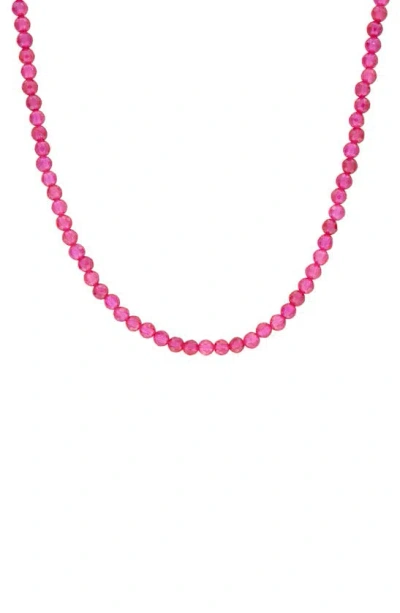Delmar Faceted Beaded Necklace In Ruby