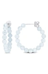 Delmar Faceted Hoop Earrings In Aquamarine