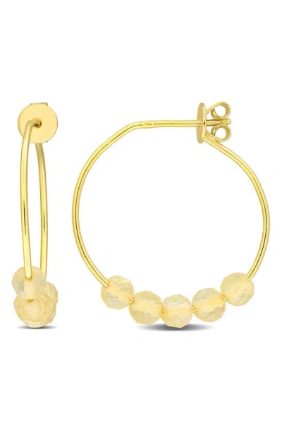 Delmar Faceted Hoop Earrings In Gold