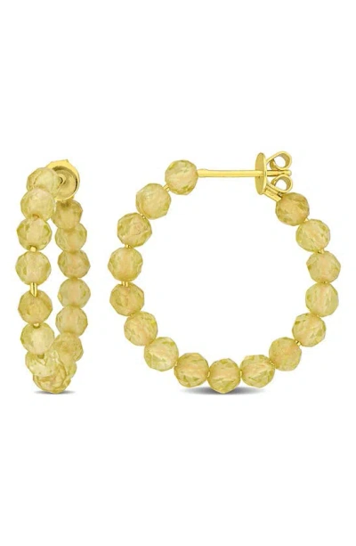 Delmar Faceted Hoop Earrings In Yellow