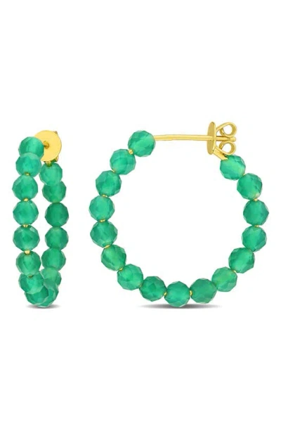 Delmar Faceted Hoop Earrings In Green