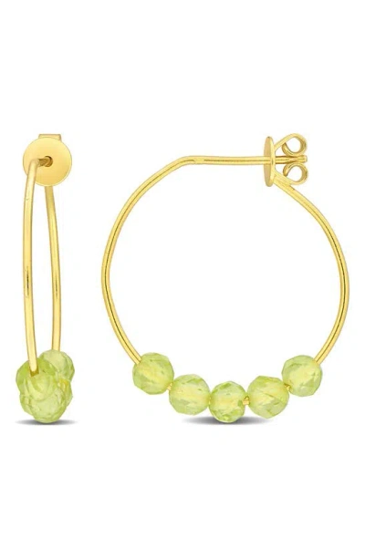 Delmar Faceted Hoop Earrings In Peridot