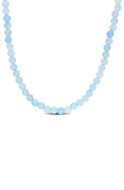 Delmar Fancy Cut Beaded Necklace In Aquamarine