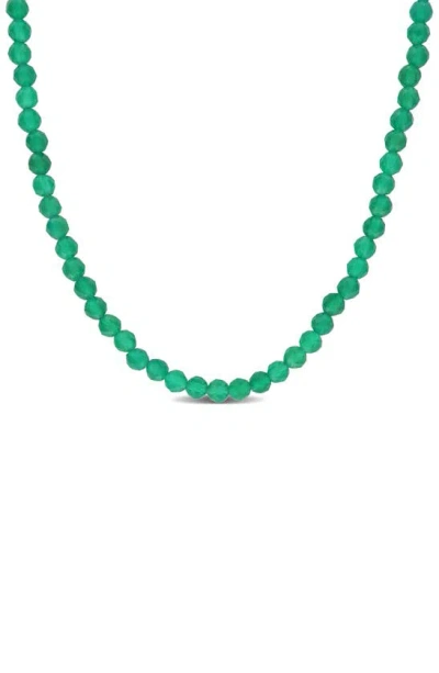 Delmar Fancy Cut Beaded Necklace In Green