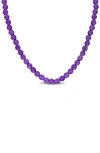 Delmar Fancy Cut Beaded Necklace In Purple