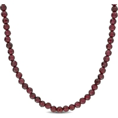 Delmar Fancy Cut Beaded Necklace In Red