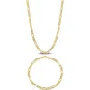 Delmar Figaro Chain Bracelet & Necklace Set In Gold