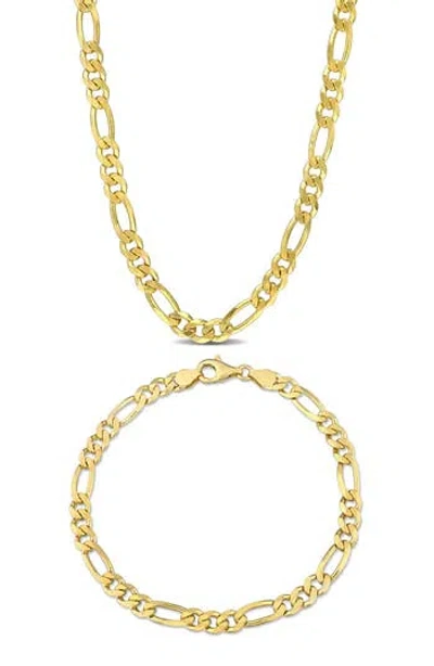 Delmar Figaro Chain Necklace & Bracelet Set In Gold