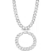 Delmar Flat Curb Chain Necklace & Bracelet Set In White