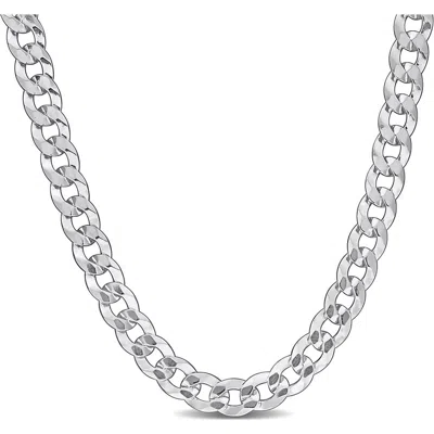 Delmar Flat Curb Link Chain Necklace, 5.3mm In Silver