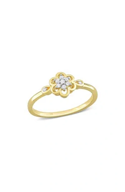 Delmar Floral Diamond Ring In Gold