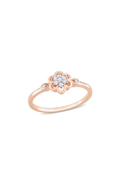 Delmar Floral Diamond Ring In Rose Gold