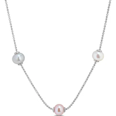 Delmar Freshwater Pearl Station Necklace In Multi