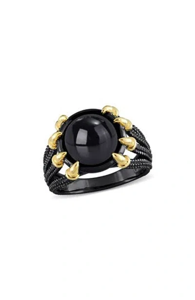 Delmar Gender Inclusive Black Agate Rope Ring