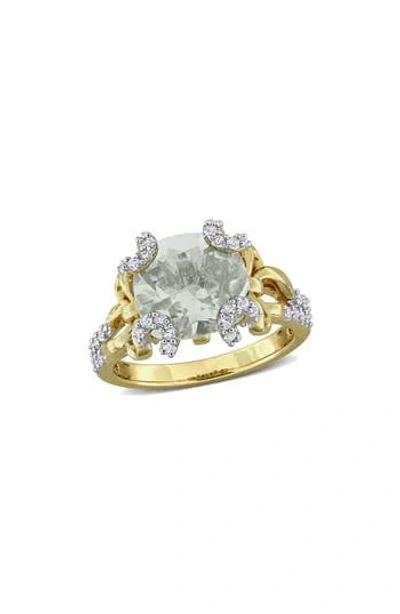 Delmar Green Quartz & White Topaz Ring