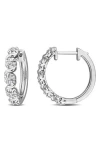 Delmar Diamond Oval Link Hoop Earrings In Silver