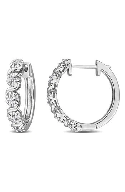 DELMAR DELMAR HALF TWIST DIAMOND HOOP EARRINGS