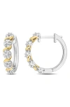 Delmar Half Twist Diamond Hoop Earrings In Silver/gold