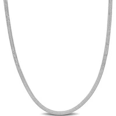 Delmar Herringbone Chain Necklace, 2.8mm In Metallic
