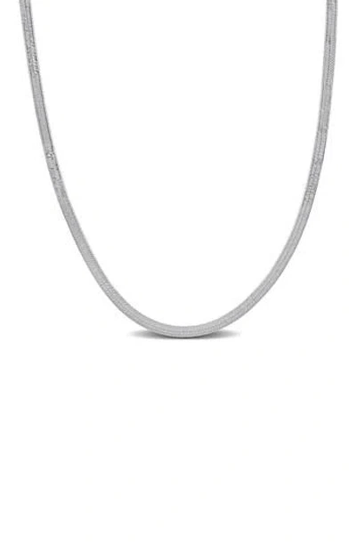 Delmar Herringbone Chain Necklace, 2.8mm In Metallic