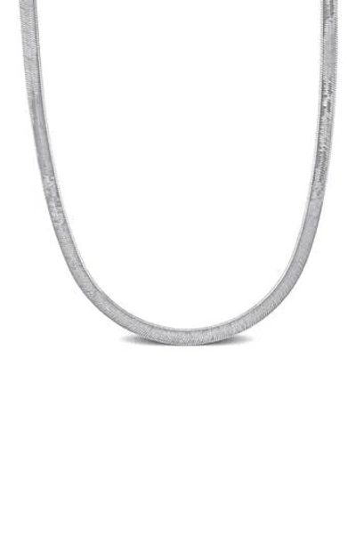 Delmar Herringbone Chain Necklace, 4.5mm In Metallic