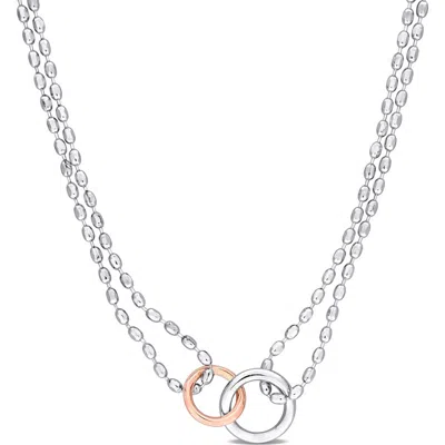 Delmar Interlocking Circle Necklace In Red