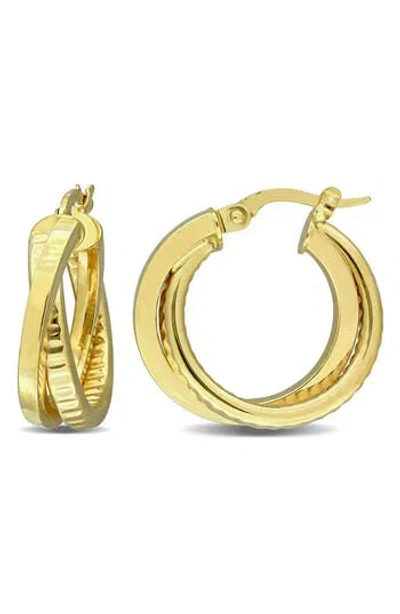 Delmar Interlocking Hoop Earrings In Gold
